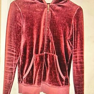 Juicy Couture Burgundy Velvet Hoodie